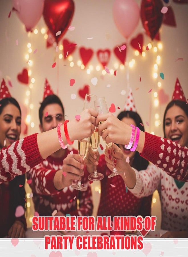 Qilery 300 Pieces Valentine's Day Rubber Bracelets Bulk Silicone Wristband Party Favors Rubber Bracelets Stretch Silicone Wristband for Events Team Party Decorations Gift Favor Supply - Image 4